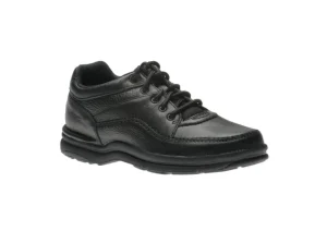 World Tour Classic Black Leather Lace-Up Walking Shoe