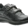 WW577VK Black Leather Velcro Walking Shoe