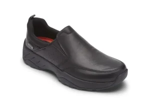 XCS Spruce Peak Black Waterproof Leather Slip-On Shoe