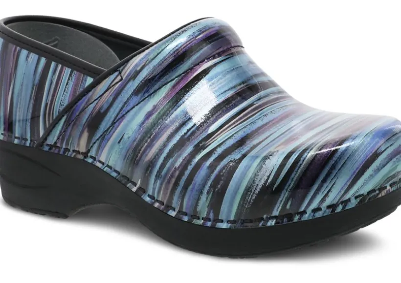 xp__teal_striped_patent_l_0.webp XP 2.0 Teal Striped Patent Leather Clog