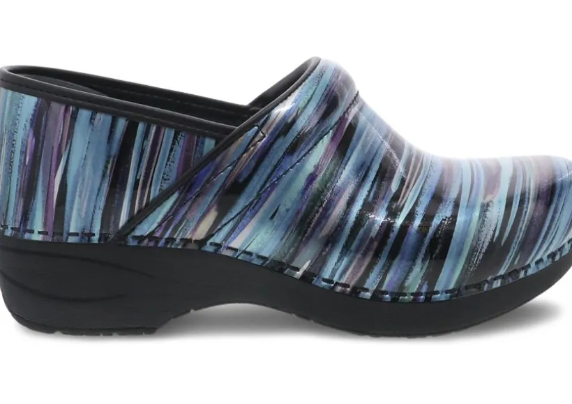 xp__teal_striped_patent_l_1.webp XP 2.0 Teal Striped Patent Leather Clog