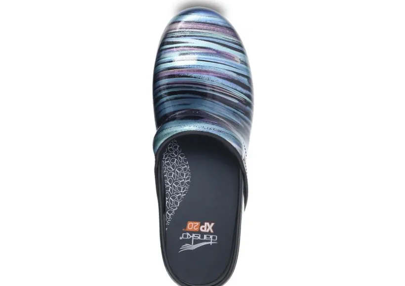 xp__teal_striped_patent_l_2.webp XP 2.0 Teal Striped Patent Leather Clog