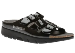 Zach Black Patent Slide Sandal