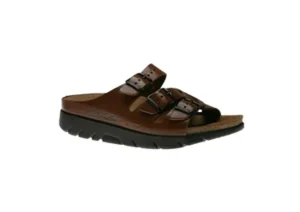 Zach Desert Brown Leather Slide Sandal