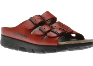 Zach Red Leather Slide Sandal