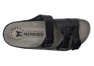 Zach Unisex Black Leather Slide Sandal