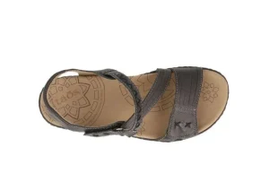 Zenith Black Leather Adjustable Z-Strap Walking Sandal