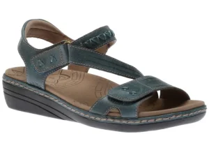 Zenith Teal Blue Leather Adjustable Z-Strap Walking Sandal