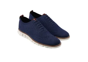 ZERu00d8GRAND Wingtip Oxford Blue Stitchlite